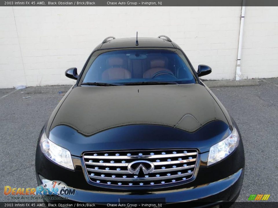 2003 Infiniti FX 45 AWD Black Obsidian / Brick/Black Photo #4