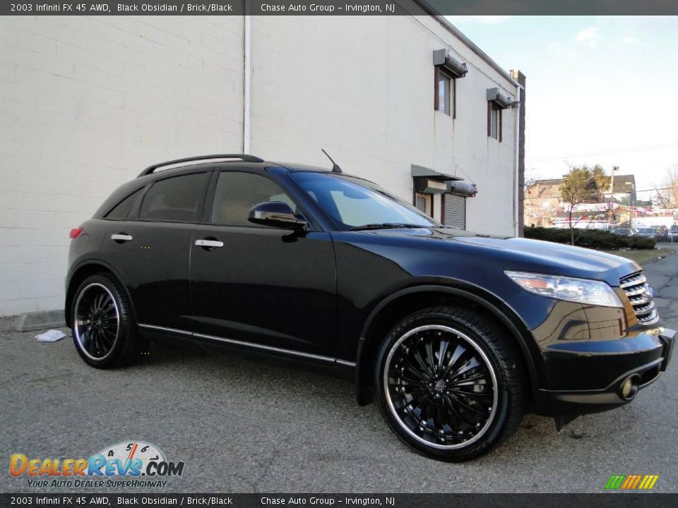 2003 Infiniti FX 45 AWD Black Obsidian / Brick/Black Photo #5