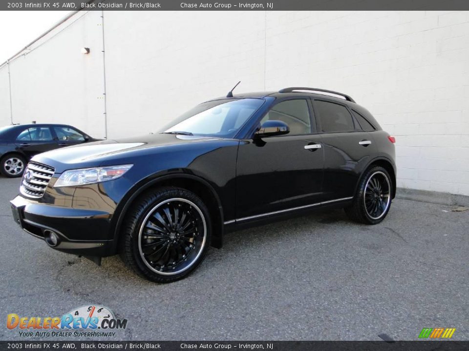 2003 Infiniti FX 45 AWD Black Obsidian / Brick/Black Photo #6