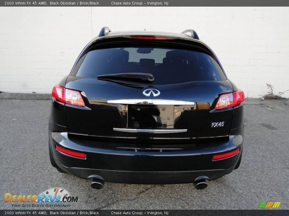 2003 Infiniti FX 45 AWD Black Obsidian / Brick/Black Photo #7