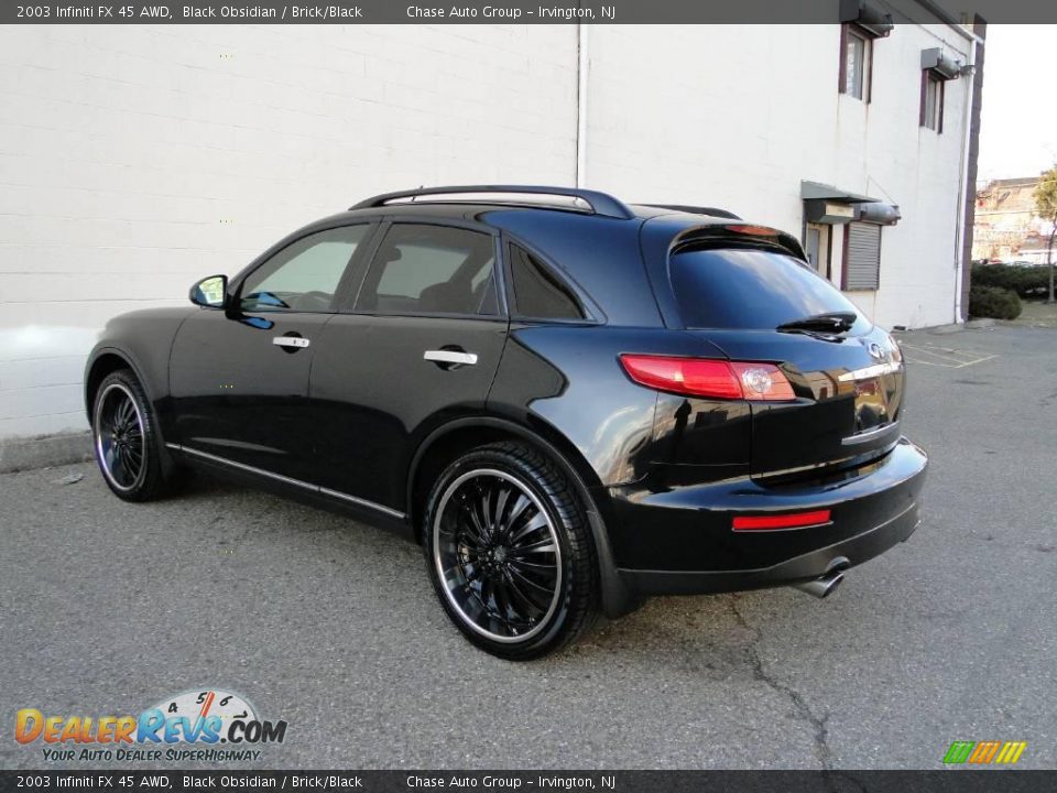 2003 Infiniti FX 45 AWD Black Obsidian / Brick/Black Photo #8