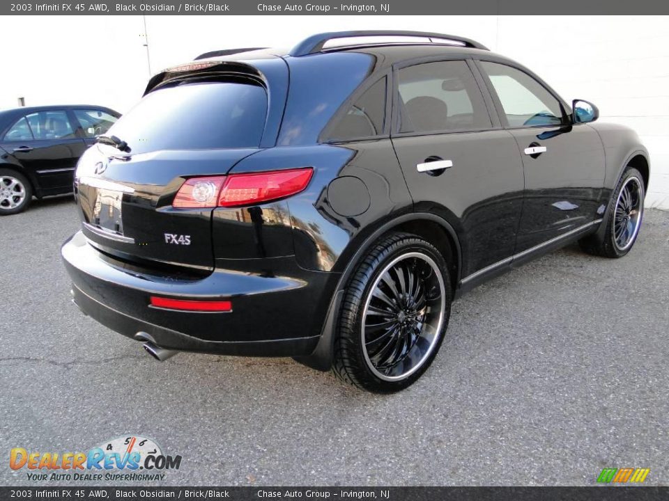 2003 Infiniti FX 45 AWD Black Obsidian / Brick/Black Photo #9