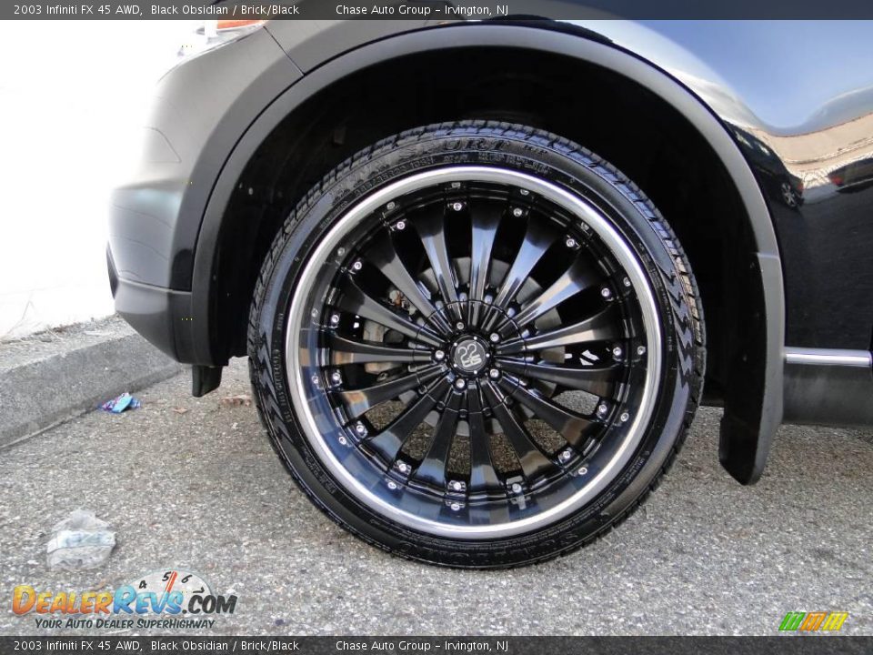 2003 Infiniti FX 45 AWD Black Obsidian / Brick/Black Photo #13