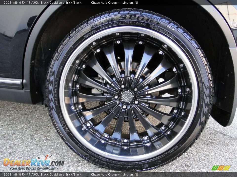 2003 Infiniti FX 45 AWD Black Obsidian / Brick/Black Photo #14