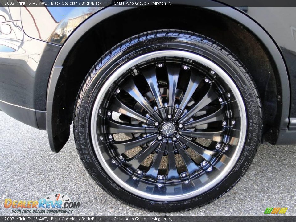 2003 Infiniti FX 45 AWD Black Obsidian / Brick/Black Photo #15