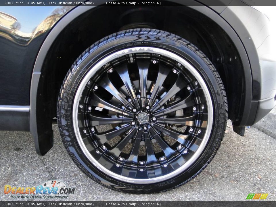 2003 Infiniti FX 45 AWD Black Obsidian / Brick/Black Photo #16