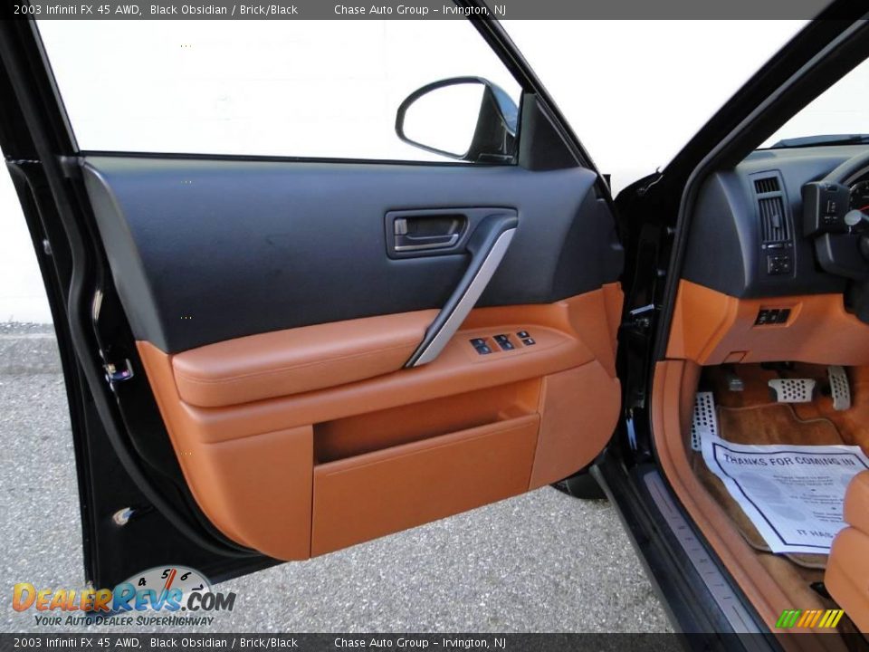 2003 Infiniti FX 45 AWD Black Obsidian / Brick/Black Photo #20