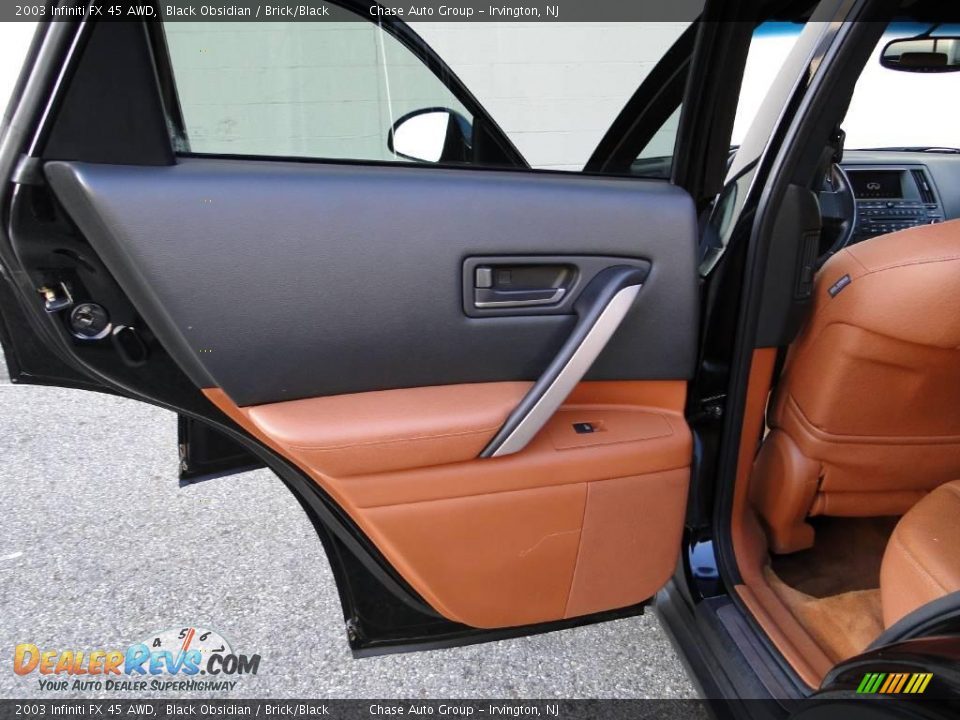 2003 Infiniti FX 45 AWD Black Obsidian / Brick/Black Photo #21