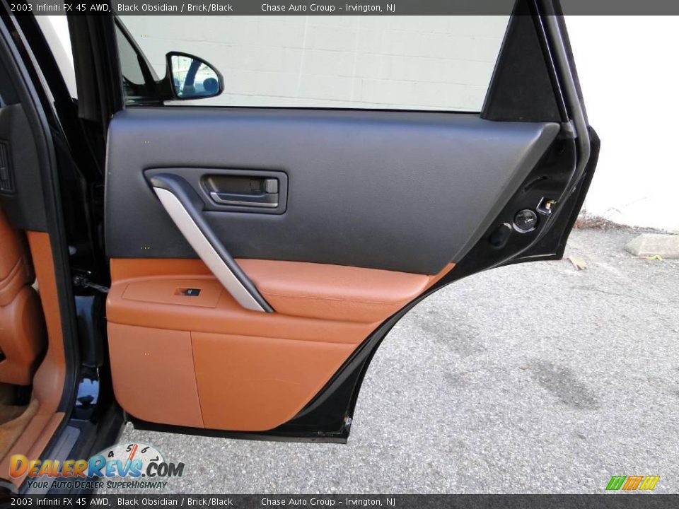 2003 Infiniti FX 45 AWD Black Obsidian / Brick/Black Photo #22