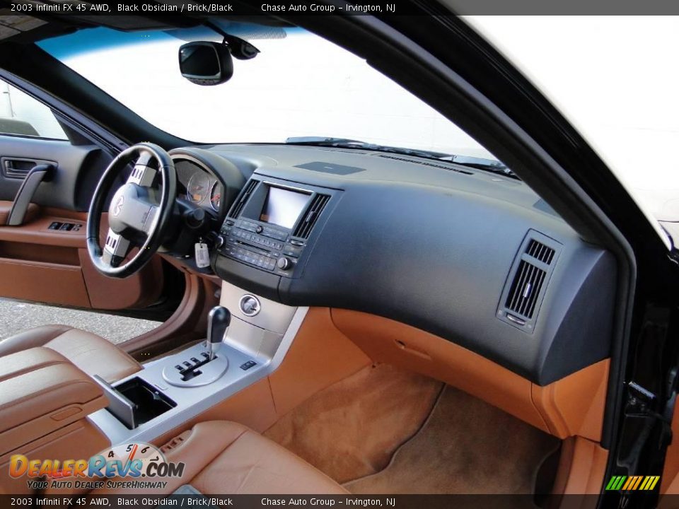 2003 Infiniti FX 45 AWD Black Obsidian / Brick/Black Photo #24