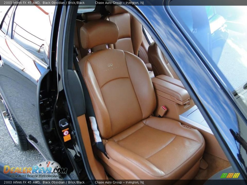 2003 Infiniti FX 45 AWD Black Obsidian / Brick/Black Photo #25