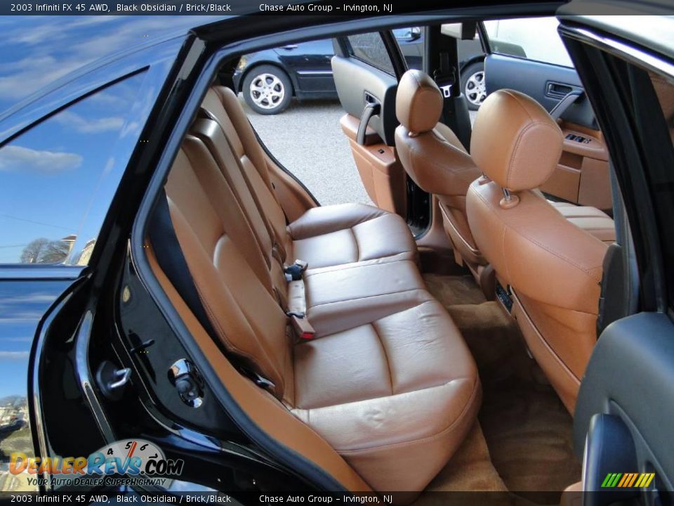 2003 Infiniti FX 45 AWD Black Obsidian / Brick/Black Photo #26