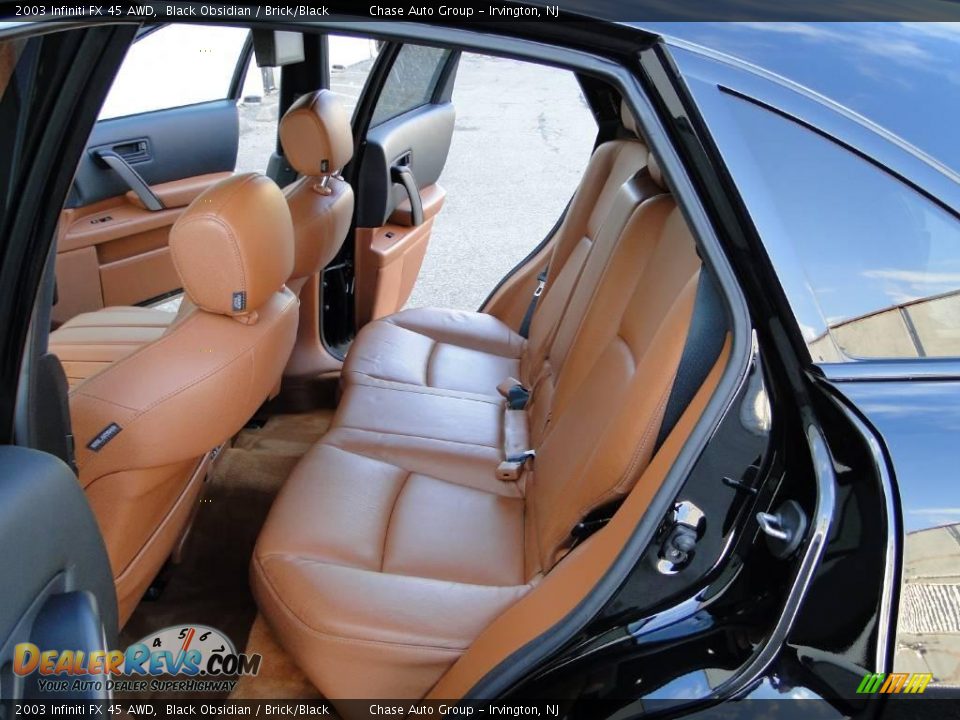 2003 Infiniti FX 45 AWD Black Obsidian / Brick/Black Photo #27