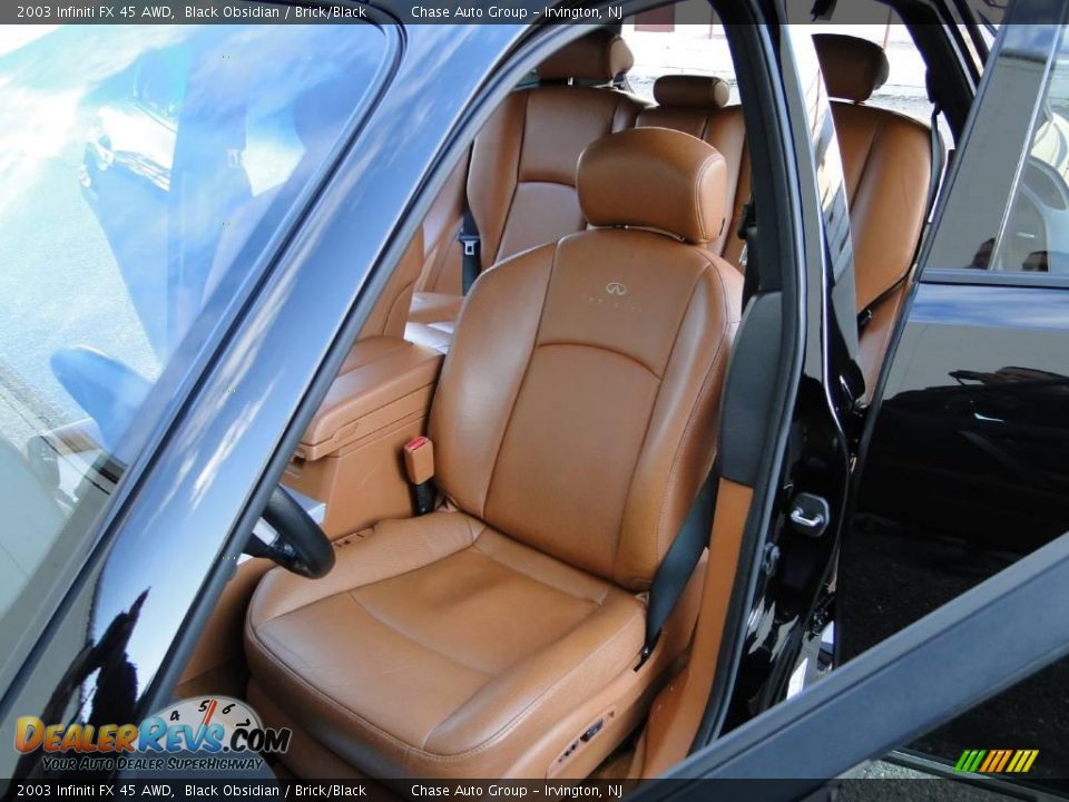 2003 Infiniti FX 45 AWD Black Obsidian / Brick/Black Photo #28