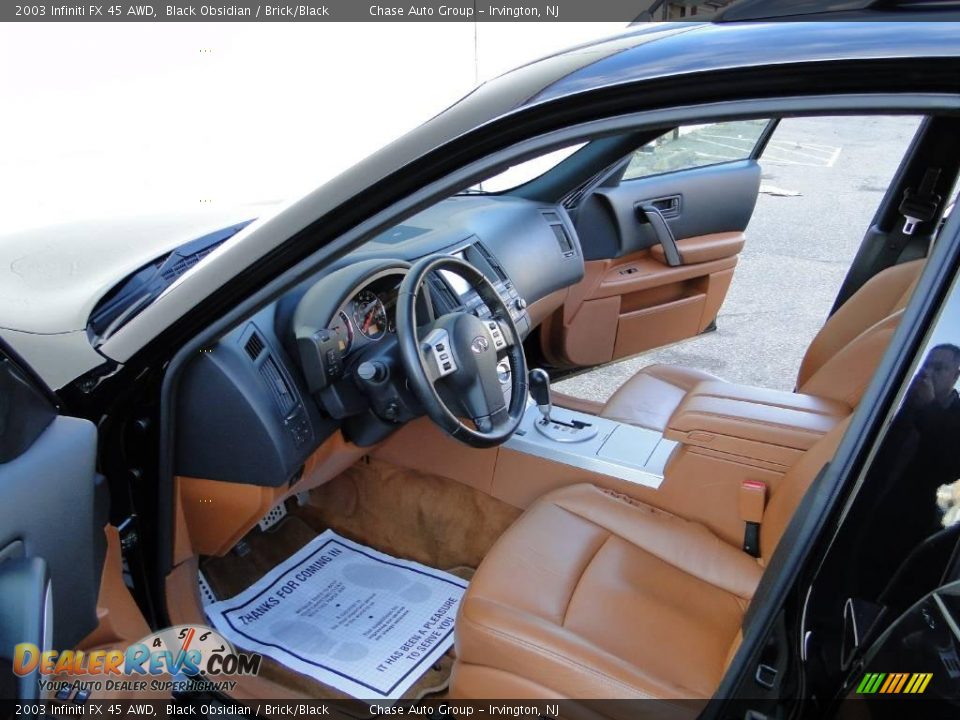 2003 Infiniti FX 45 AWD Black Obsidian / Brick/Black Photo #29