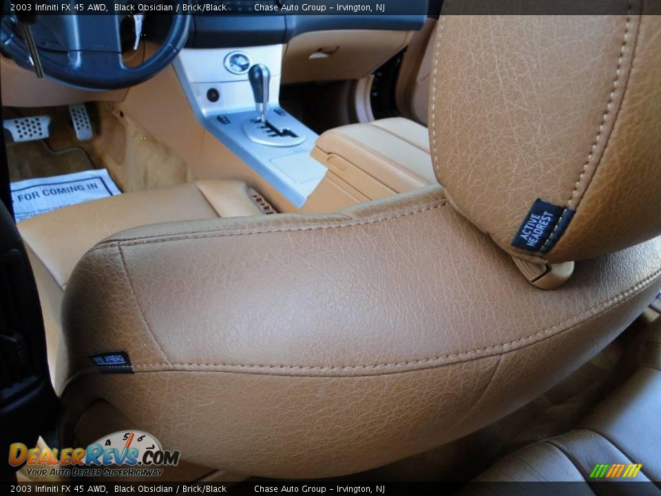 2003 Infiniti FX 45 AWD Black Obsidian / Brick/Black Photo #30