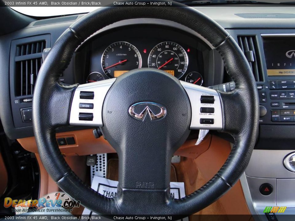 2003 Infiniti FX 45 AWD Black Obsidian / Brick/Black Photo #36