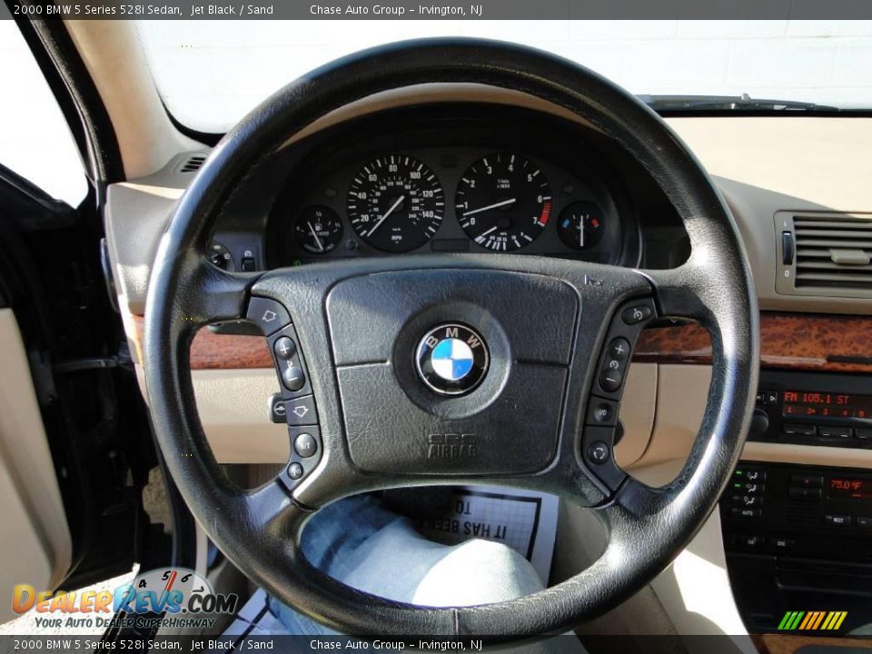 2000 BMW 5 Series 528i Sedan Jet Black / Sand Photo #24