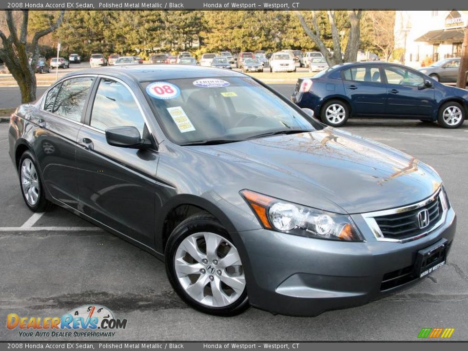 2008 Honda Accord EX Sedan Polished Metal Metallic / Black Photo #3