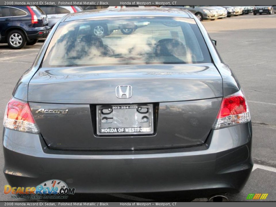 2008 Honda Accord EX Sedan Polished Metal Metallic / Black Photo #6