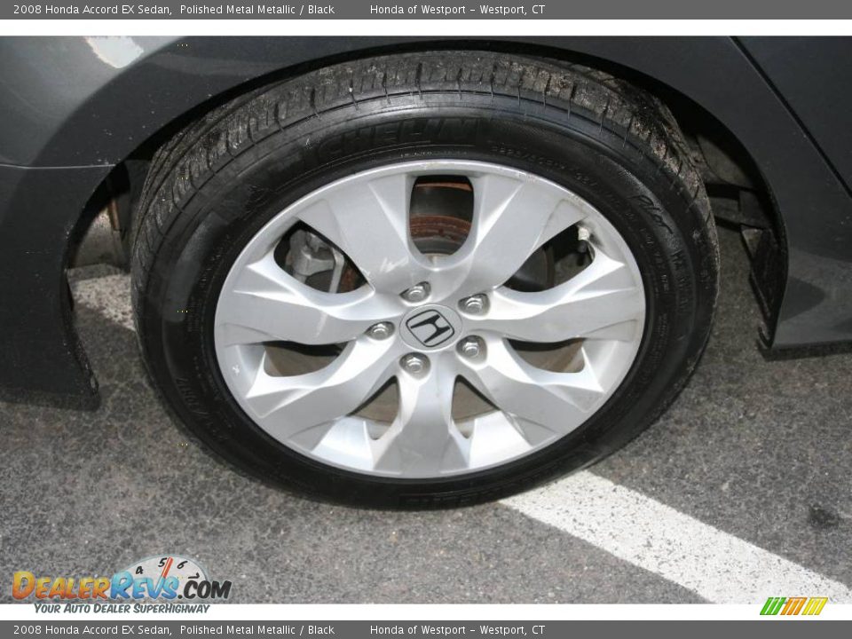 2008 Honda Accord EX Sedan Polished Metal Metallic / Black Photo #18