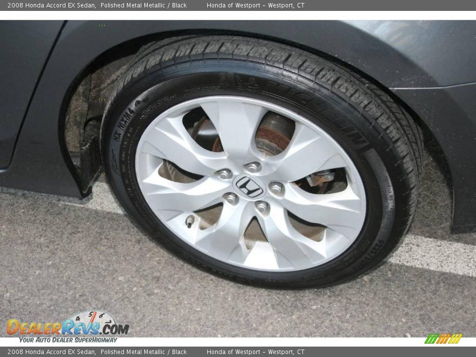 2008 Honda Accord EX Sedan Polished Metal Metallic / Black Photo #19