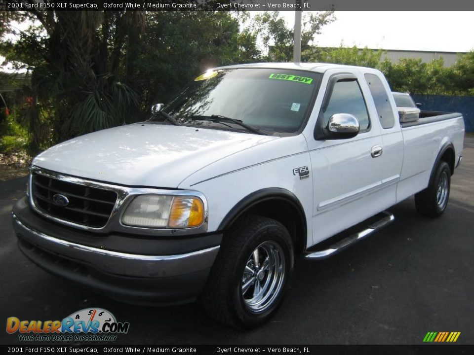 2001 Ford F150 XLT SuperCab Oxford White / Medium Graphite Photo #1