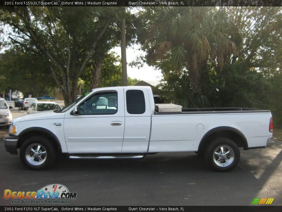 2001 Ford F150 XLT SuperCab Oxford White / Medium Graphite Photo #11