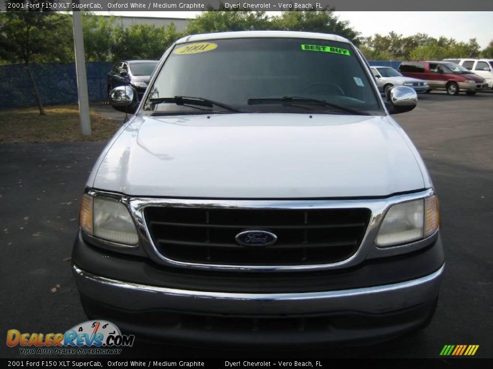2001 Ford F150 XLT SuperCab Oxford White / Medium Graphite Photo #12