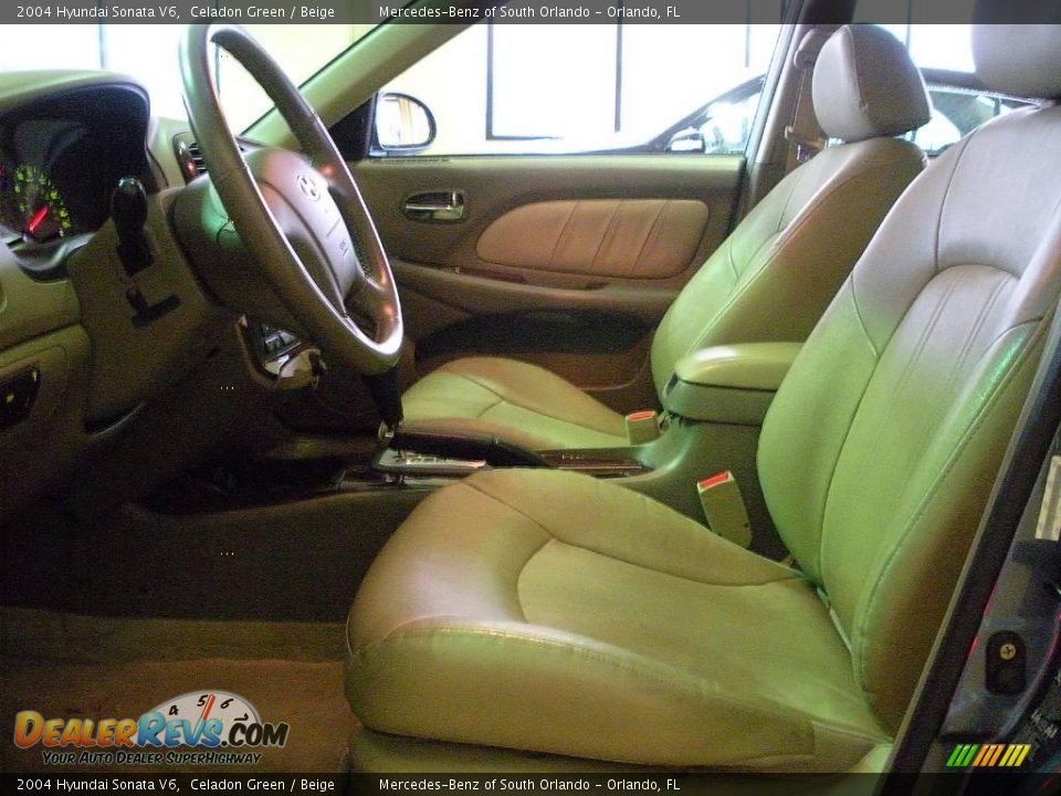 2004 Hyundai Sonata V6 Celadon Green / Beige Photo #11