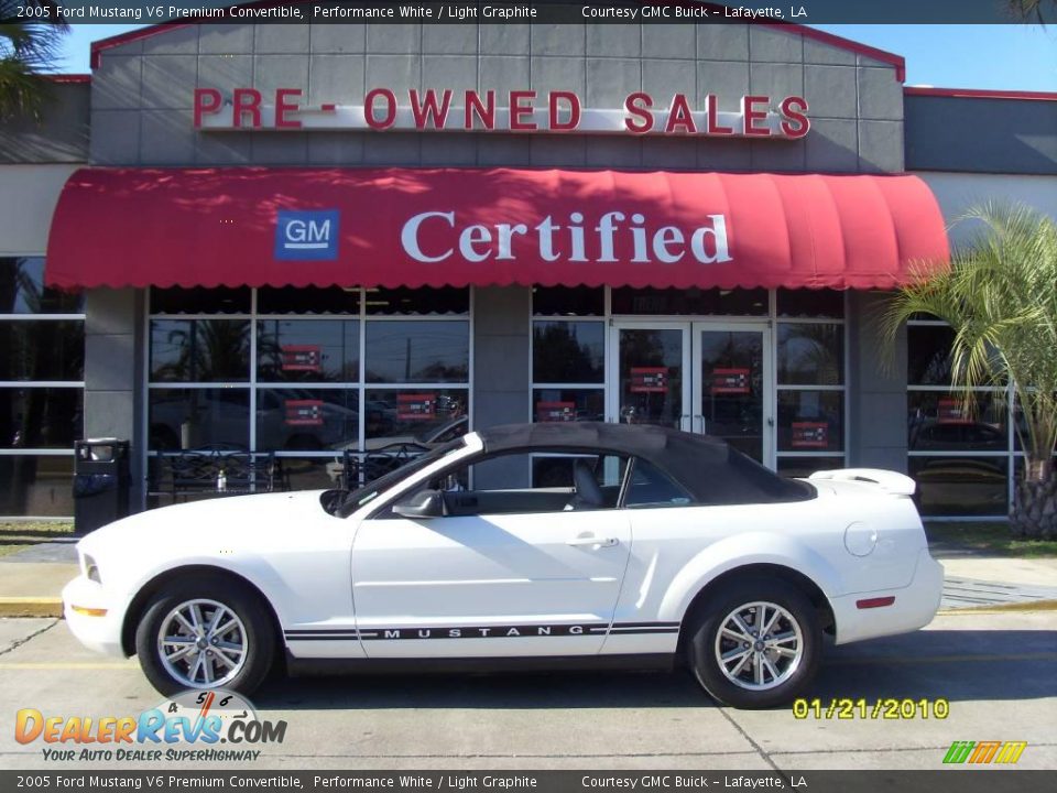 2005 Ford Mustang V6 Premium Convertible Performance White / Light Graphite Photo #1
