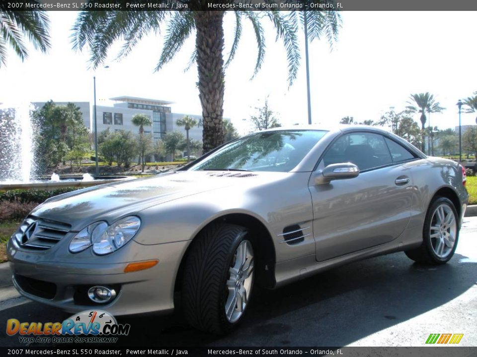 2007 Mercedes-Benz SL 550 Roadster Pewter Metallic / Java Photo #2