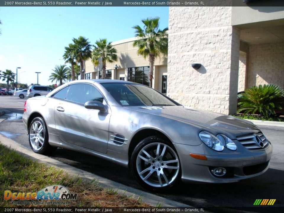 2007 Mercedes-Benz SL 550 Roadster Pewter Metallic / Java Photo #4