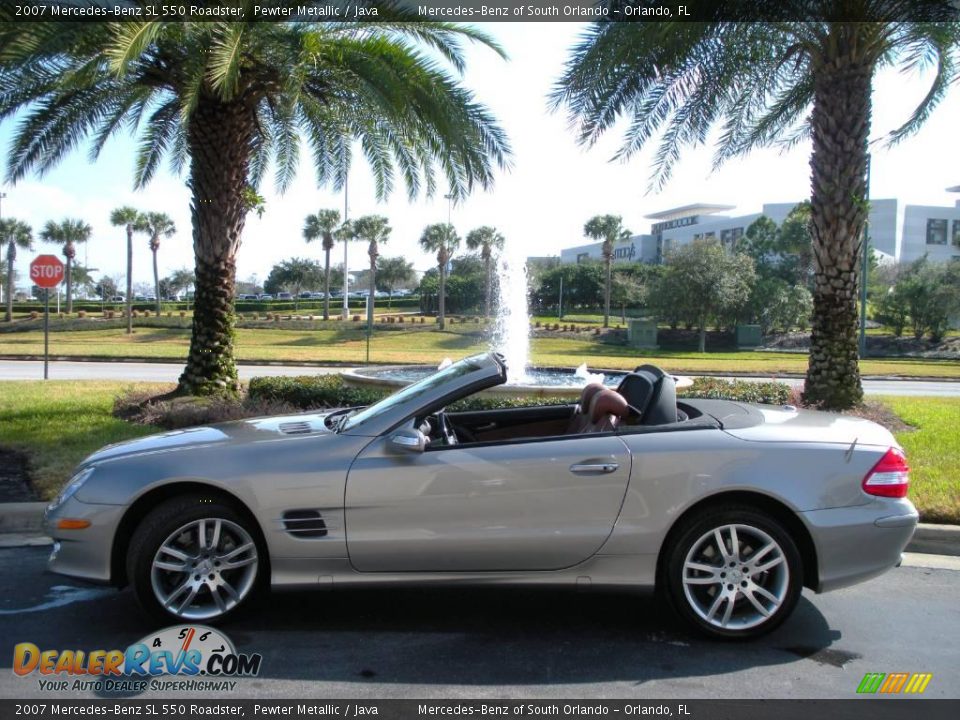 2007 Mercedes-Benz SL 550 Roadster Pewter Metallic / Java Photo #13