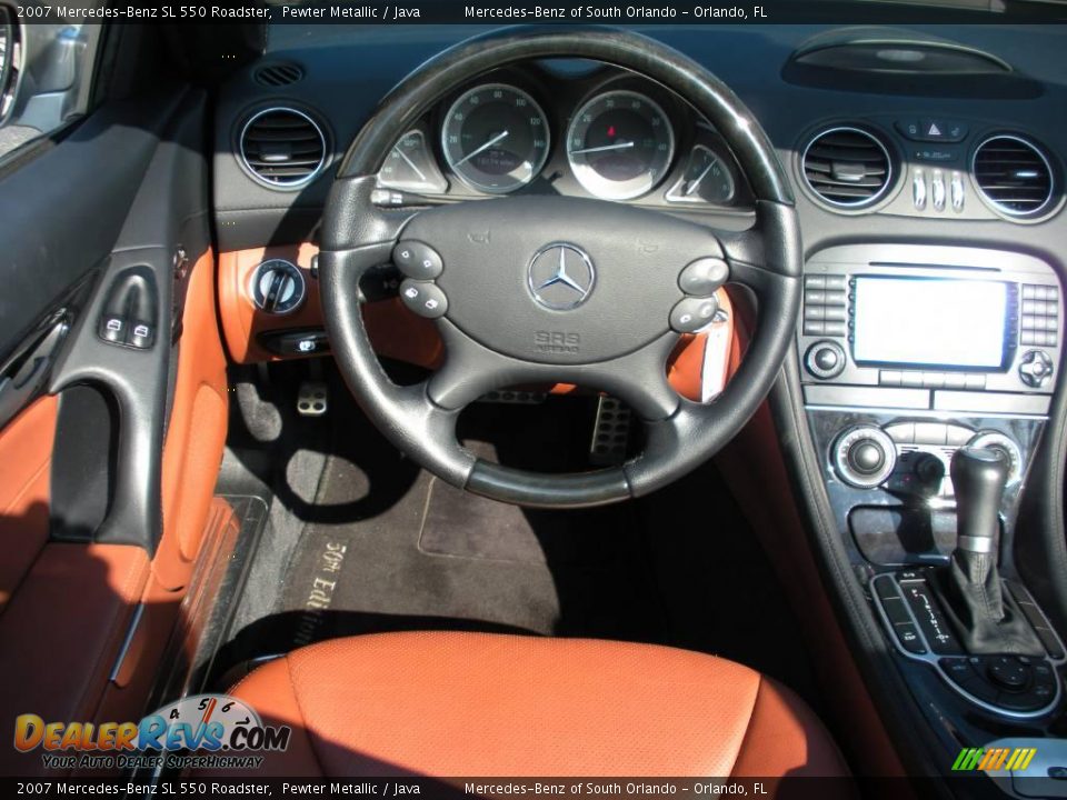 2007 Mercedes-Benz SL 550 Roadster Pewter Metallic / Java Photo #22