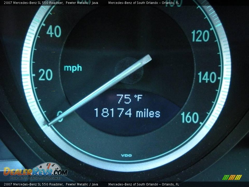 2007 Mercedes-Benz SL 550 Roadster Pewter Metallic / Java Photo #24