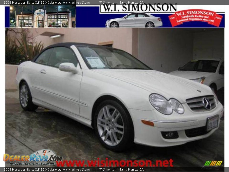 2008 Mercedes-Benz CLK 350 Cabriolet Arctic White / Stone Photo #1