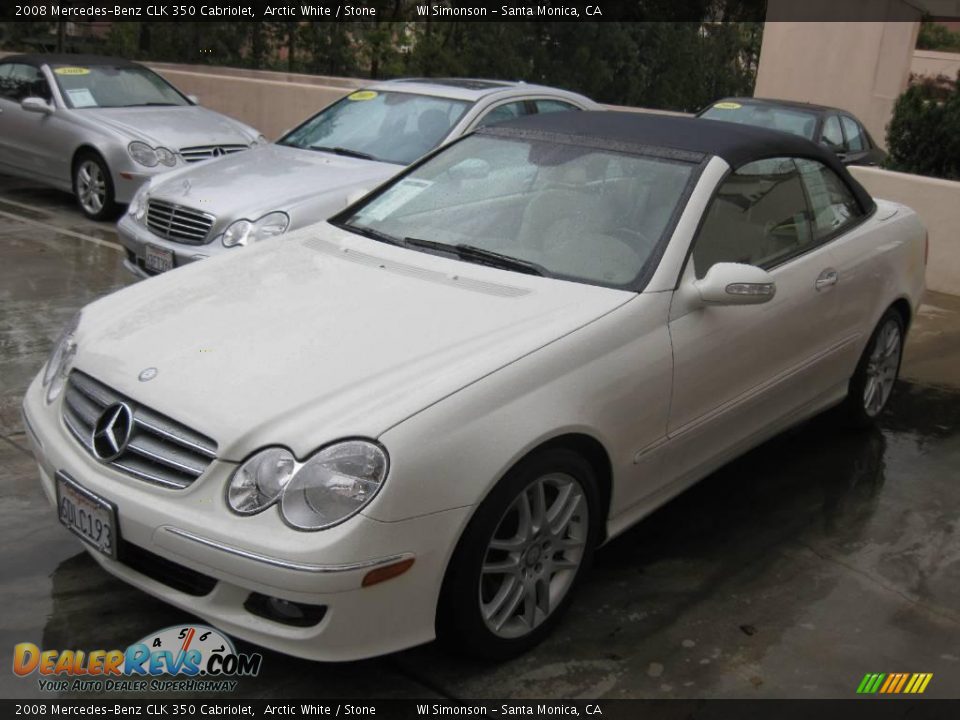 2008 Mercedes-Benz CLK 350 Cabriolet Arctic White / Stone Photo #6