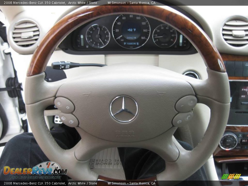 2008 Mercedes-Benz CLK 350 Cabriolet Arctic White / Stone Photo #16