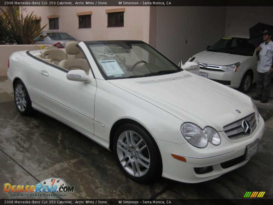 2008 Mercedes-Benz CLK 350 Cabriolet Arctic White / Stone Photo #23