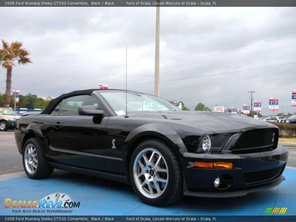 2008 Ford Mustang Shelby GT500 Convertible Black / Black Photo #3