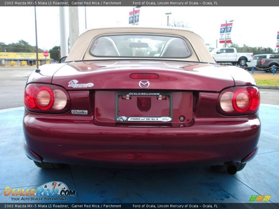 2003 Mazda MX-5 Miata LS Roadster Garnet Red Mica / Parchment Photo #6