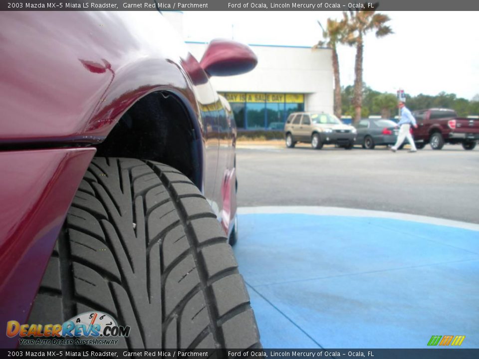 2003 Mazda MX-5 Miata LS Roadster Garnet Red Mica / Parchment Photo #15