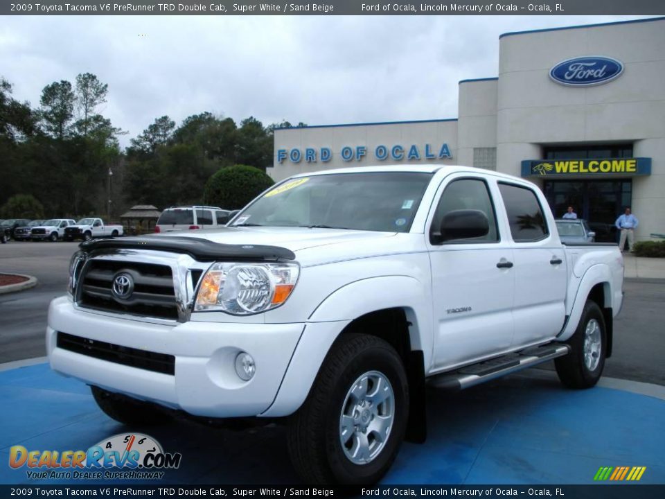 2009 Toyota Tacoma V6 PreRunner TRD Double Cab Super White / Sand Beige Photo #1