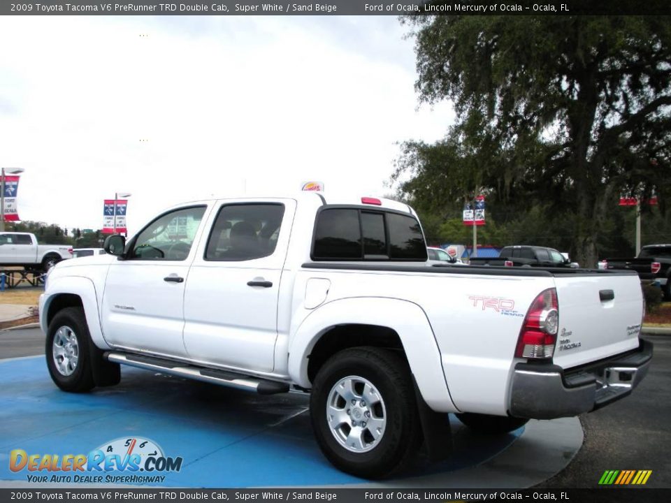 2009 Toyota Tacoma V6 PreRunner TRD Double Cab Super White / Sand Beige Photo #7