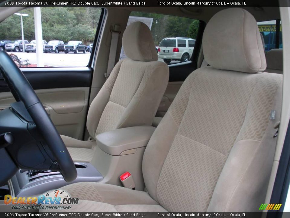 2009 Toyota Tacoma V6 PreRunner TRD Double Cab Super White / Sand Beige Photo #14