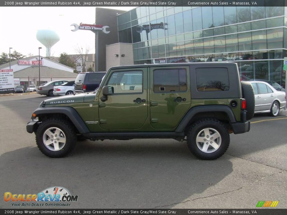 2008 Jeep Wrangler Unlimited Rubicon 4x4 Jeep Green Metallic / Dark Slate Gray/Med Slate Gray Photo #1