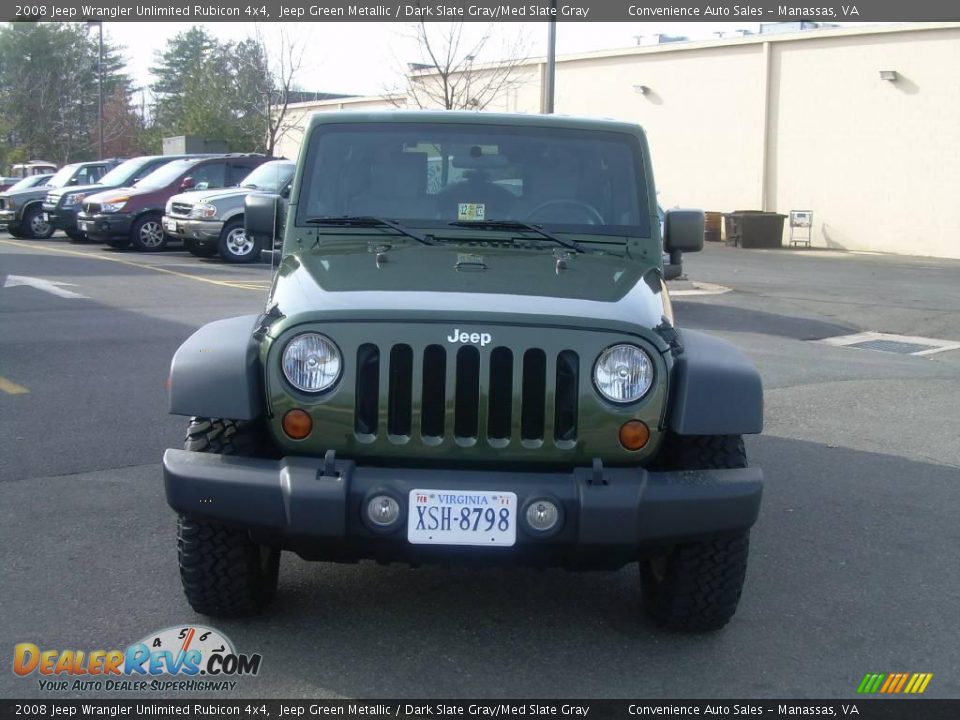 2008 Jeep Wrangler Unlimited Rubicon 4x4 Jeep Green Metallic / Dark Slate Gray/Med Slate Gray Photo #3