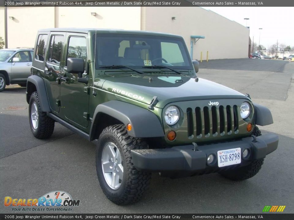 2008 Jeep Wrangler Unlimited Rubicon 4x4 Jeep Green Metallic / Dark Slate Gray/Med Slate Gray Photo #4