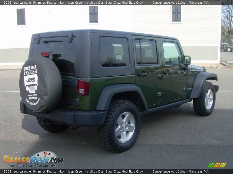 2008 Jeep Wrangler Unlimited Rubicon 4x4 Jeep Green Metallic / Dark Slate Gray/Med Slate Gray Photo #6